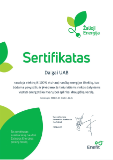 Žaliosios Energijos Sertifikatas Žaliosios Energijos Sertifikatas